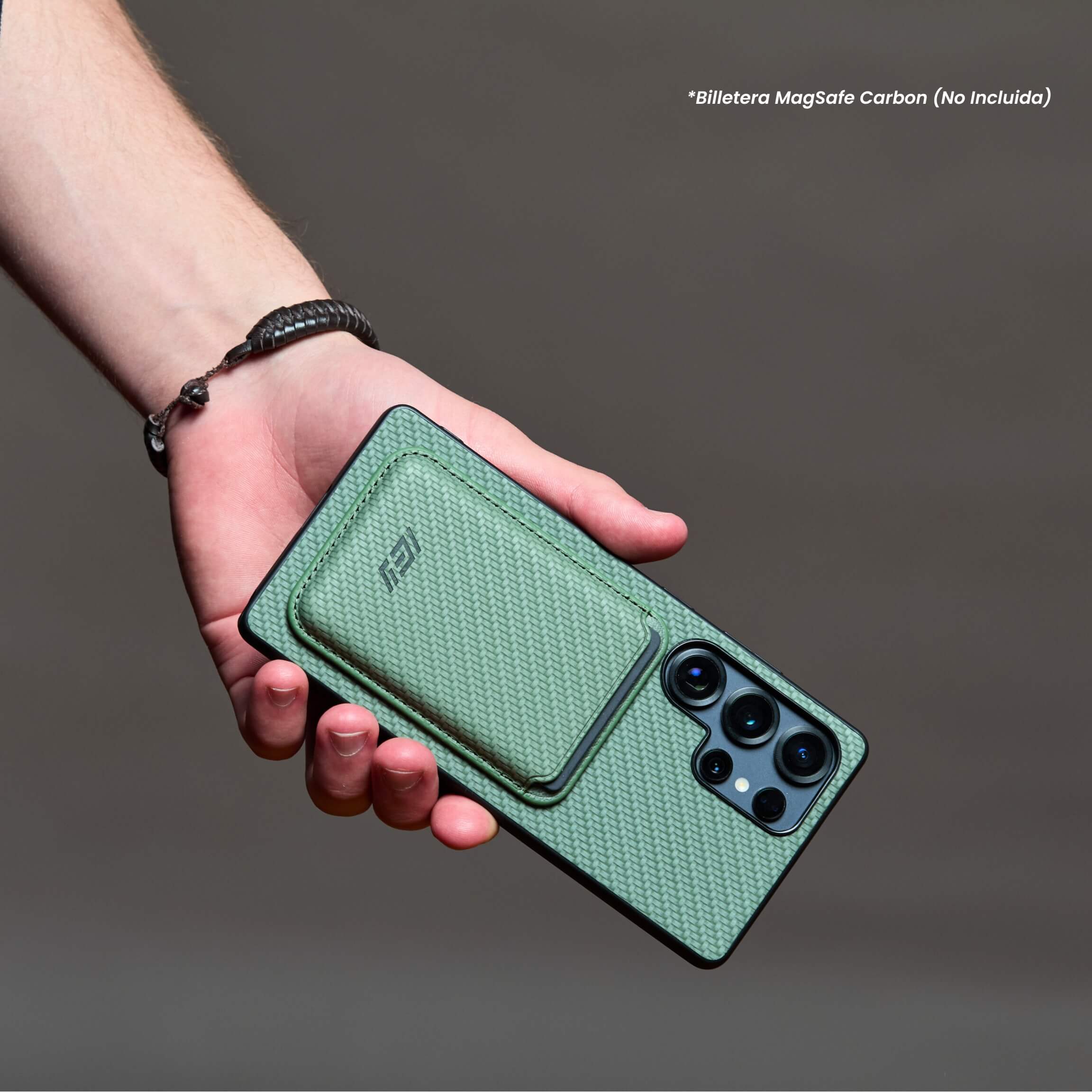 Funda IEY verde con billetera MagSafe para Samsung Galaxy #color_verde