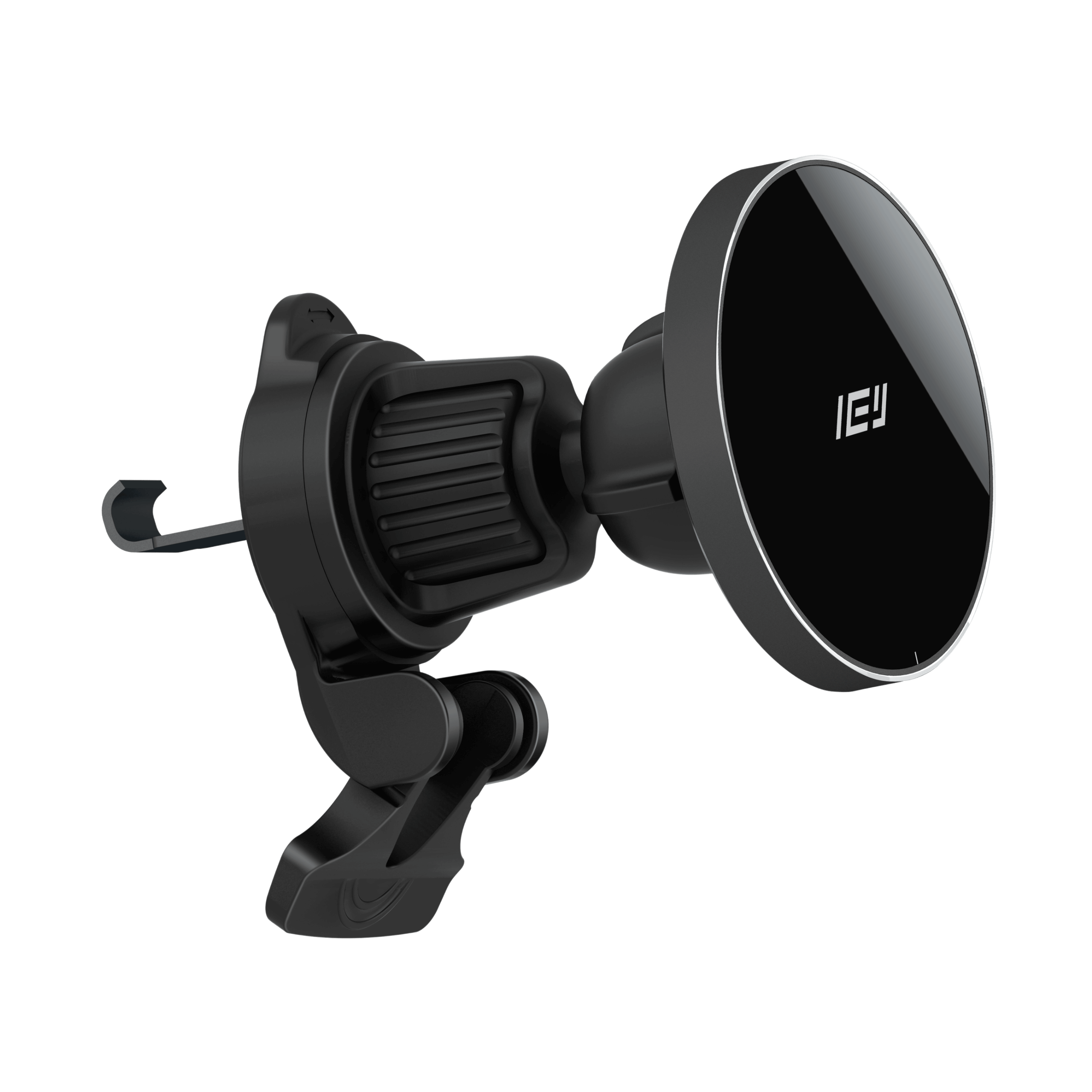 Cargador inalámbrico de auto MagCharger con soporte magnético compatible con MagSafe y iPhone en carga rápida
#color_negro