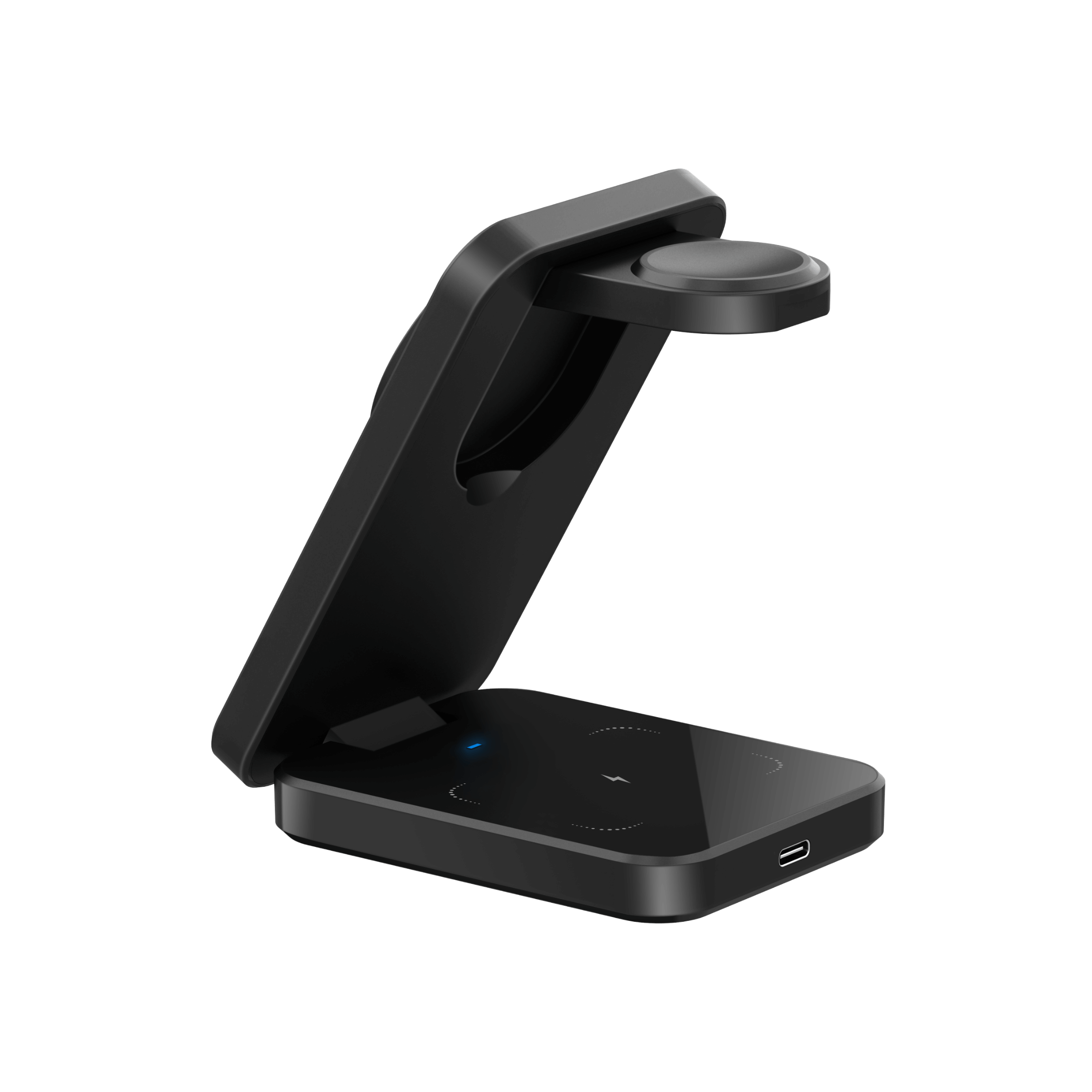 Base MagCharger desplegable con diseño ajustable para carga inalámbrica eficiente y portátil #color_negro