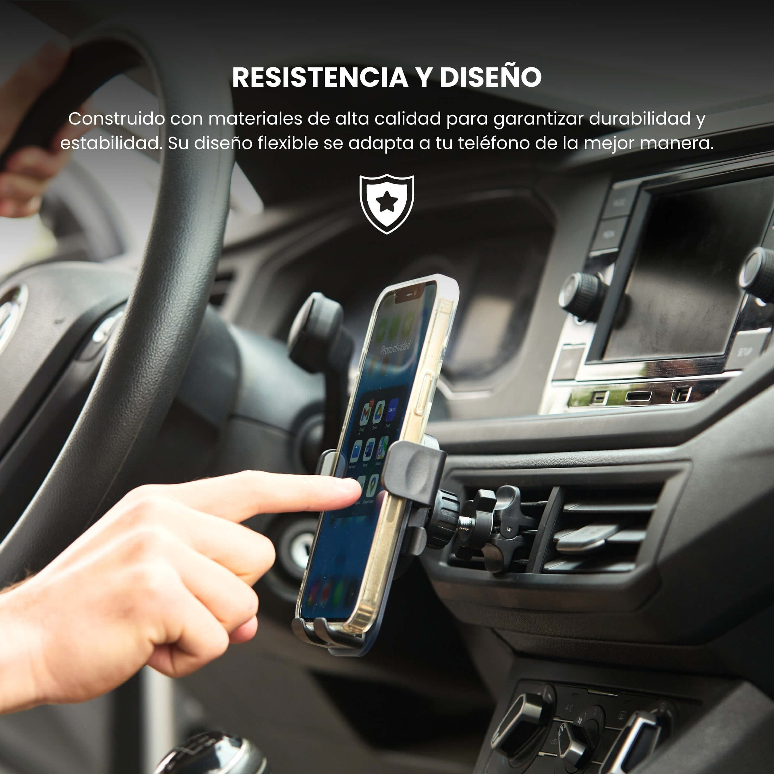 Materiales resistentes del soporte MagMount con diseño funcional para uso prolongado en el vehículo