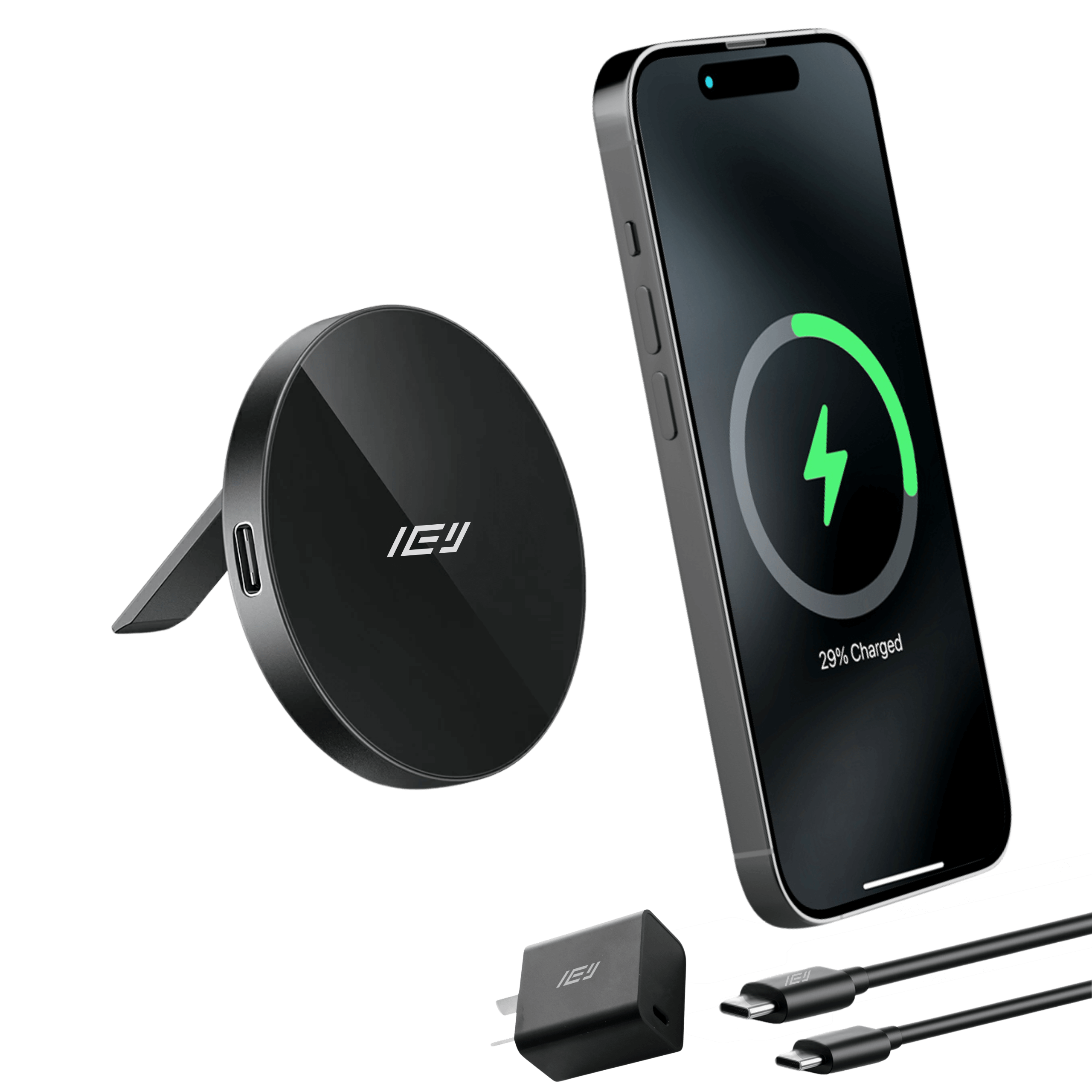 Cargador inalámbrico plegable MagCharger con soporte ajustable y con MagSafe con cargador incluido