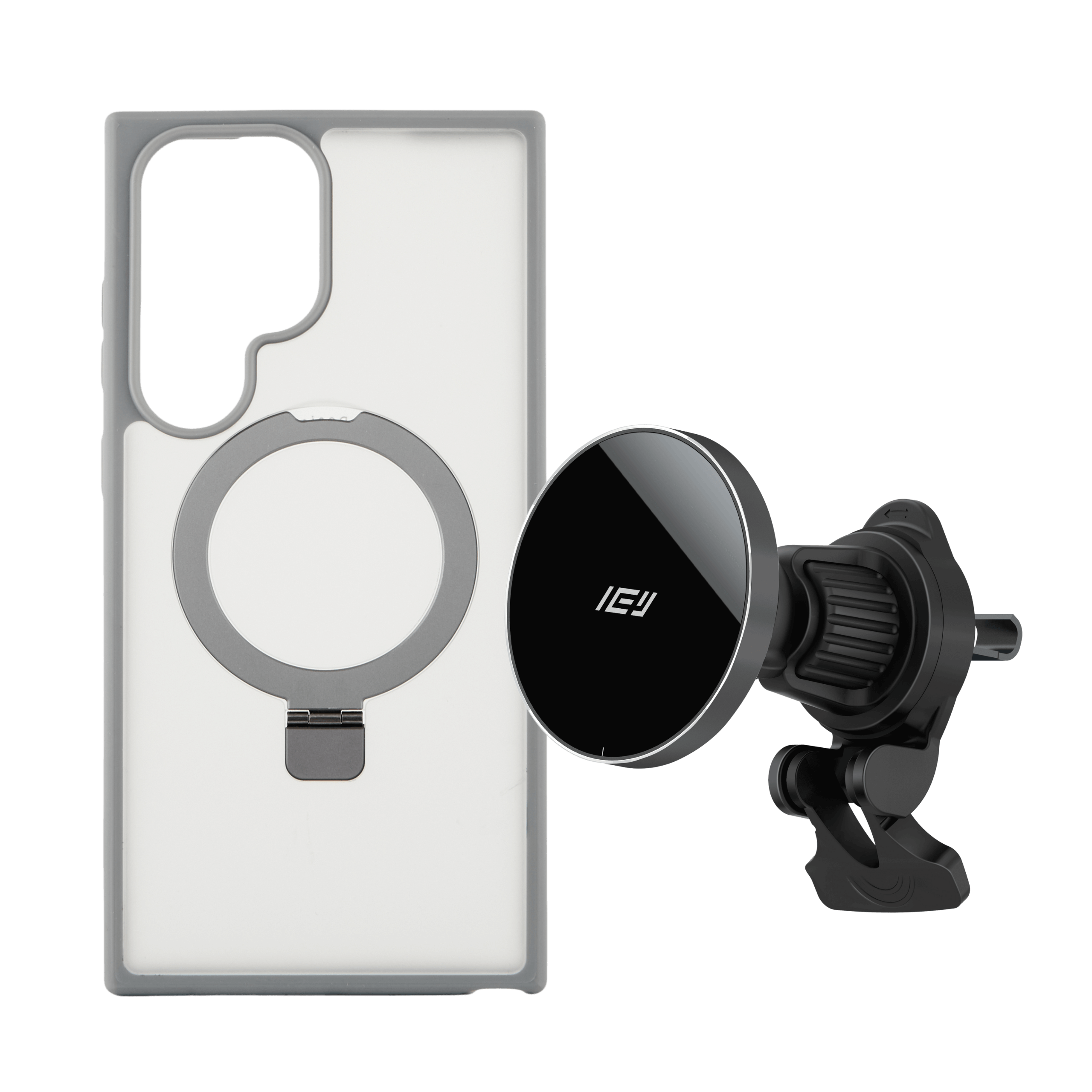 Combo MagSafe IEY para Samsung: Funda Samsung + Cargador de Auto con fijación magnética #color_negro