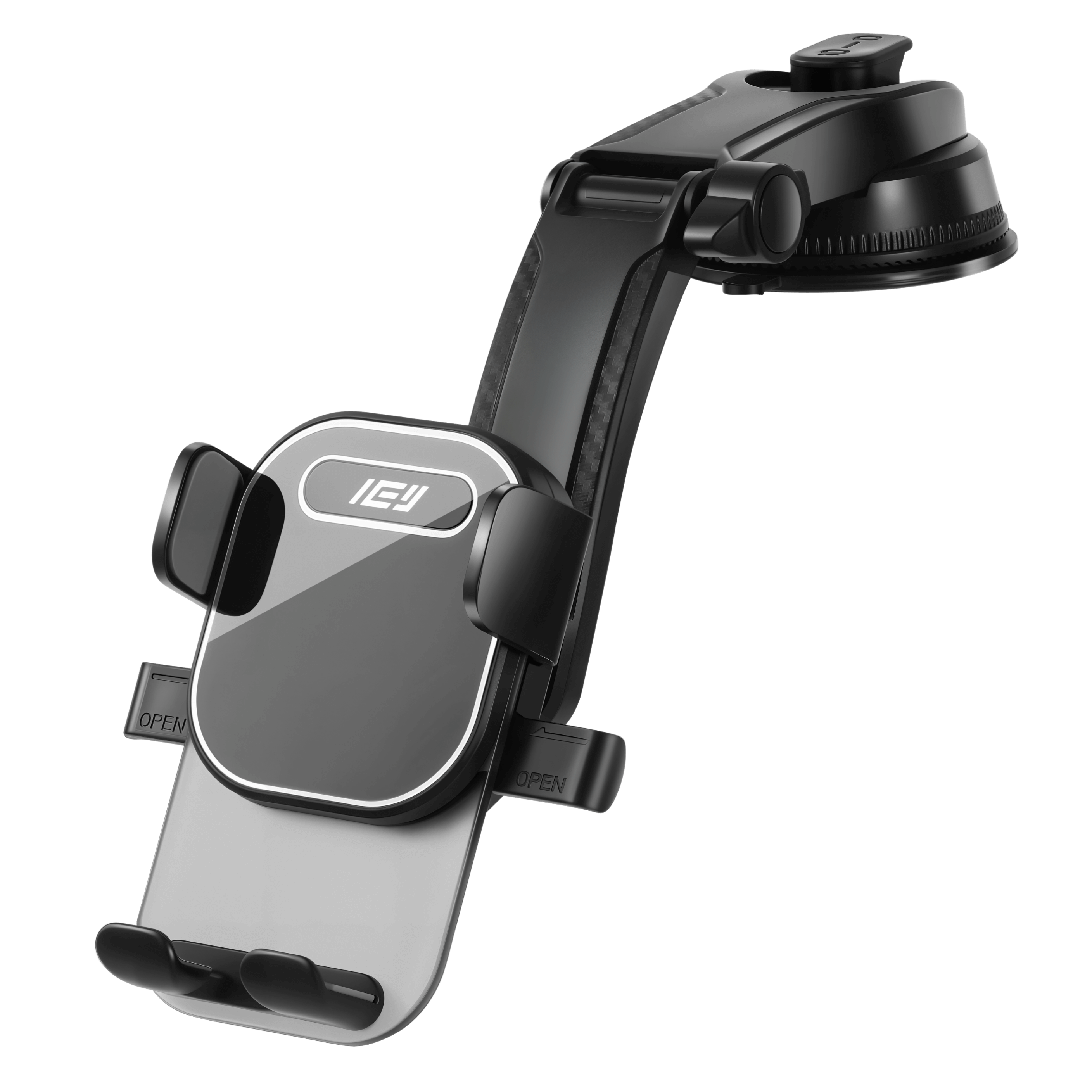 Soporte de auto con brazo extensible MagMount con rotación 360° y base de ventosa para tablero o parabrisas