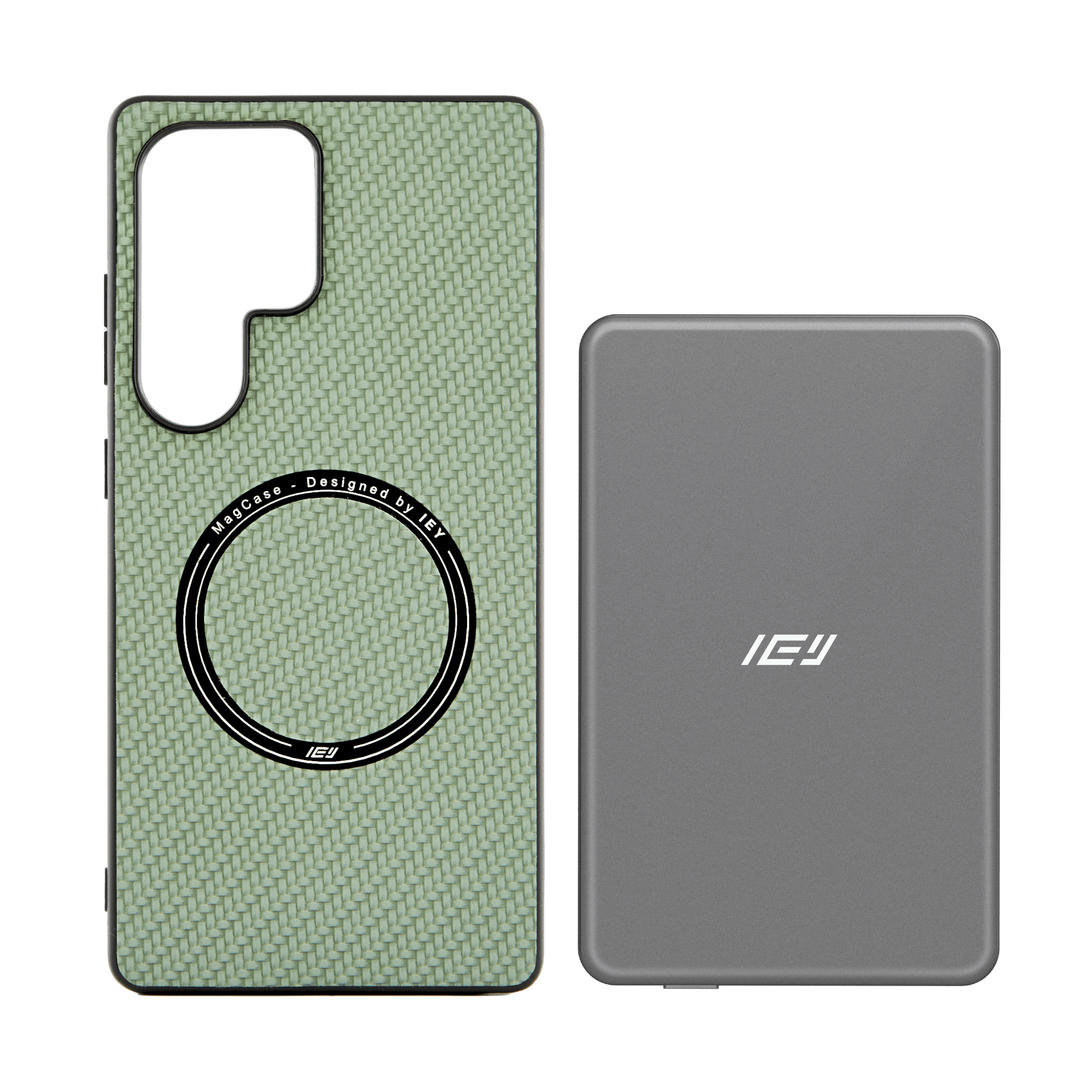 Combo IEY de funda MagSafe Samsung y batería inalámbrica de 5000mAh con tecnología MagSafe #color_gris azulado