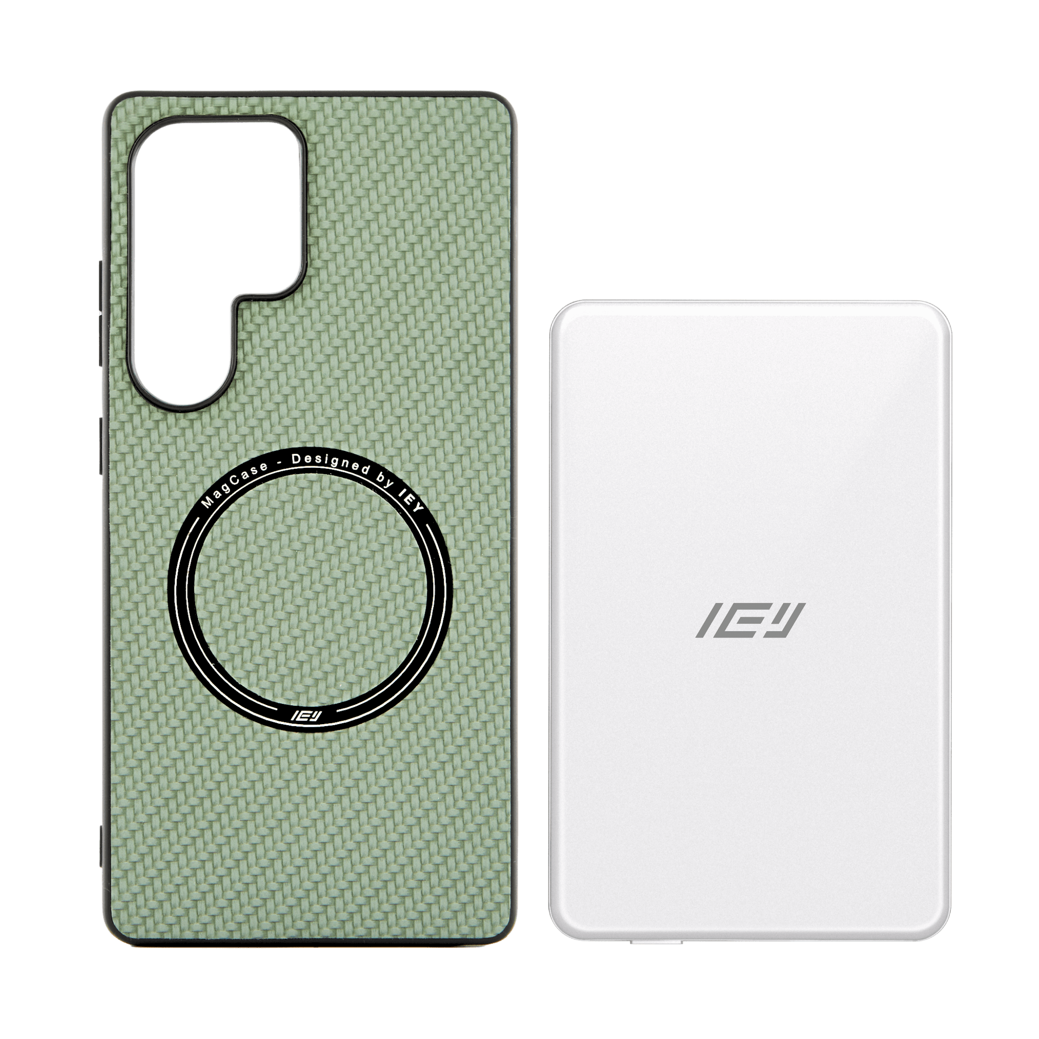 Combo IEY de funda MagSafe Samsung y batería inalámbrica de 5000mAh con tecnología MagSafe #color_gris plateado