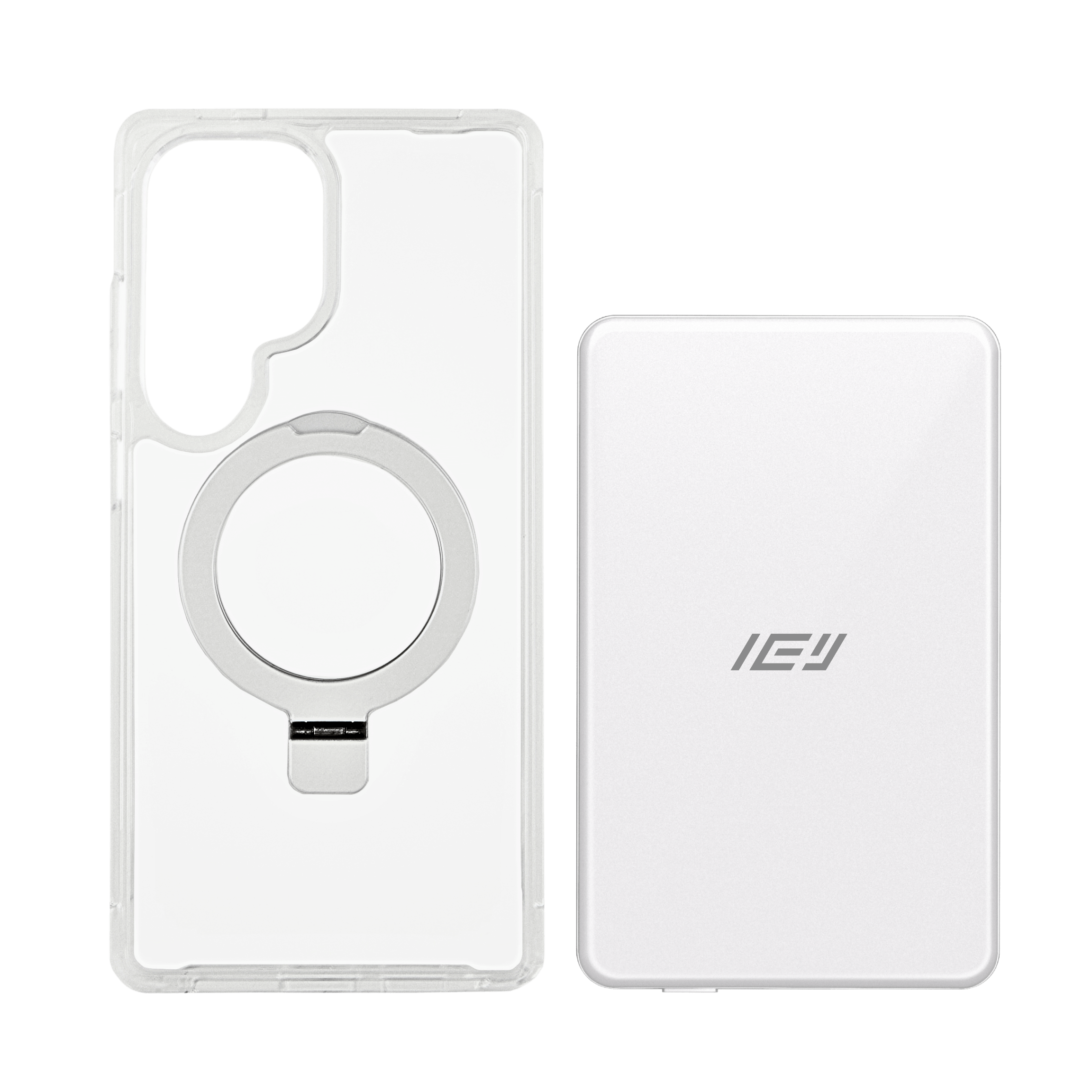 Combo IEY de funda MagSafe Samsung y batería inalámbrica de 5000mAh con tecnología MagSafe #color_gris plateado