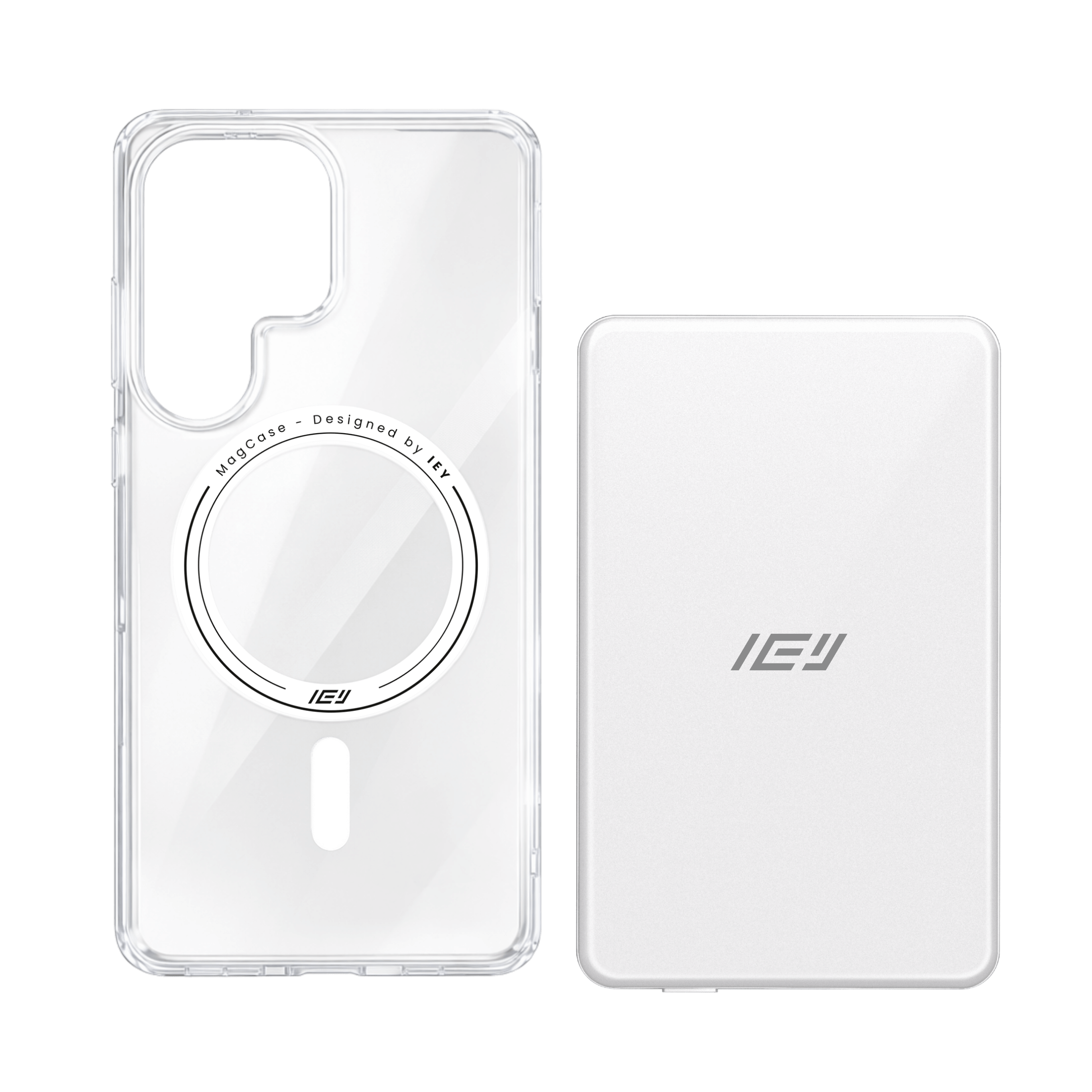 Combo IEY de funda MagSafe Samsung y batería inalámbrica de 5000mAh con tecnología MagSafe #color_gris plateado