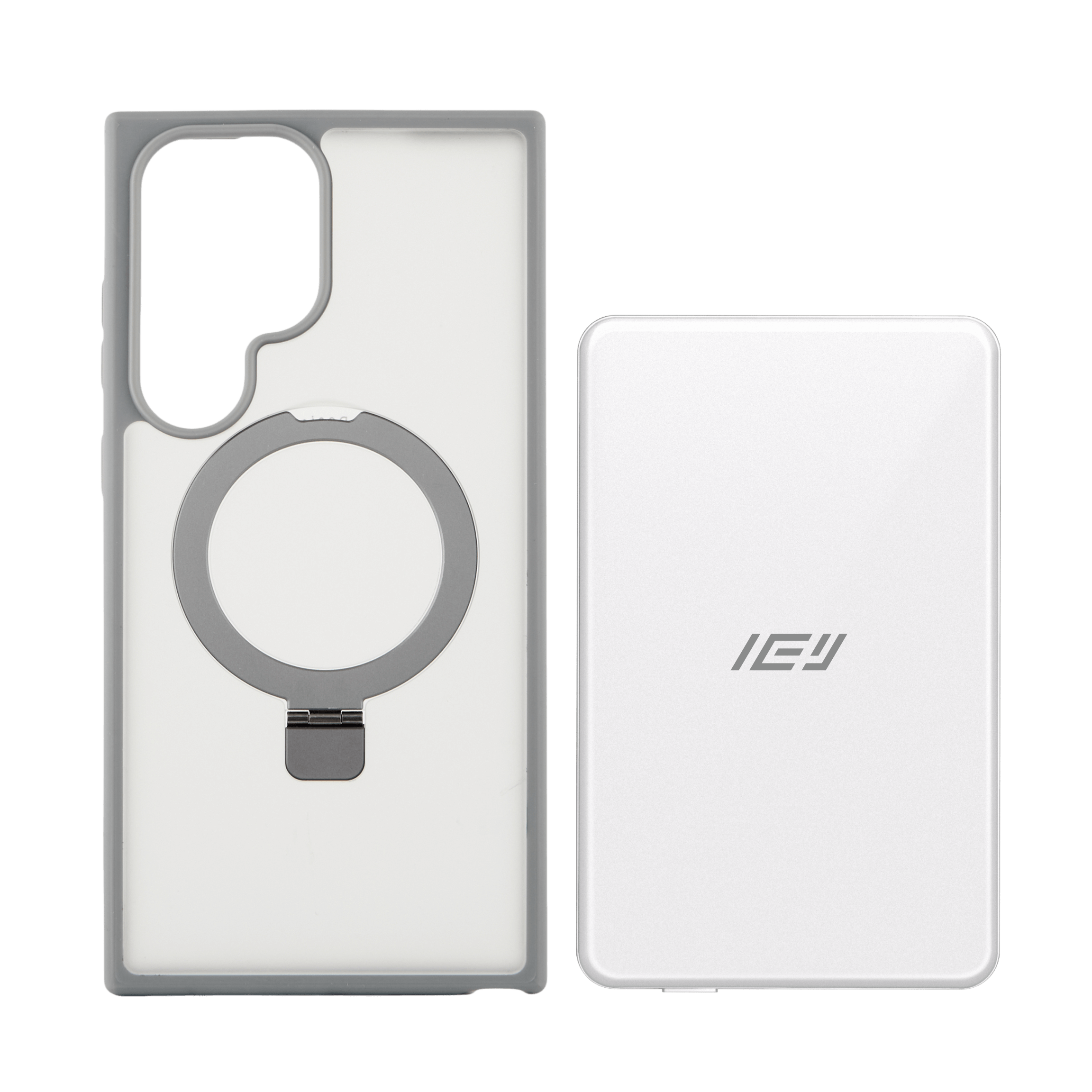 Combo IEY de funda MagSafe Samsung y batería inalámbrica de 5000mAh con tecnología MagSafe #color_gris plateado
