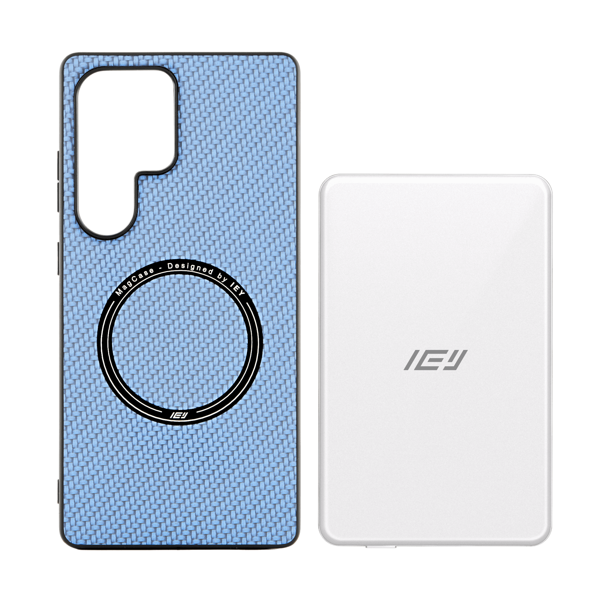 Combo IEY de funda MagSafe Samsung y batería inalámbrica de 5000mAh con tecnología MagSafe #color_gris plateado