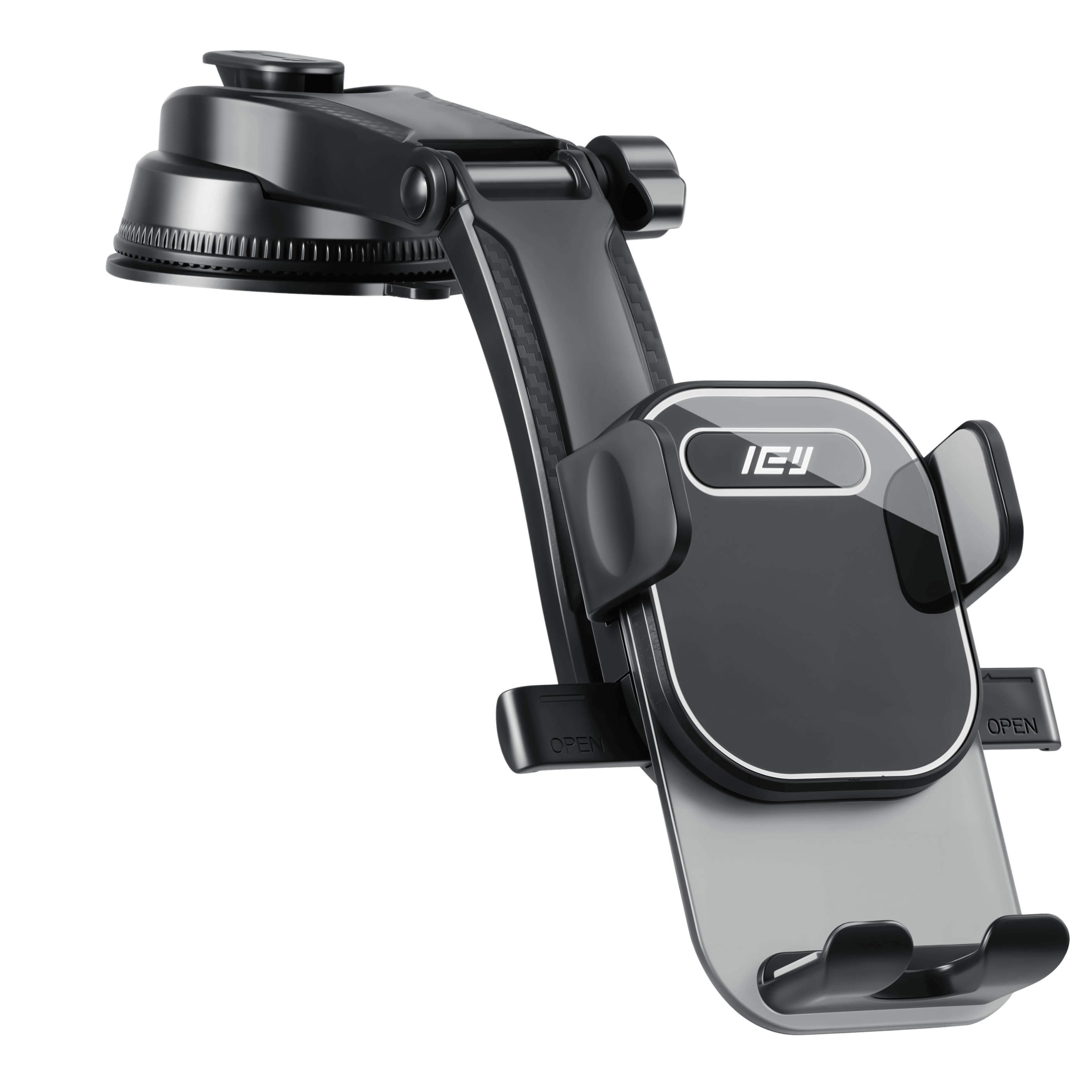 Soporte de auto con brazo extensible MagMount con rotación 360° y base de ventosa para tablero o parabrisas