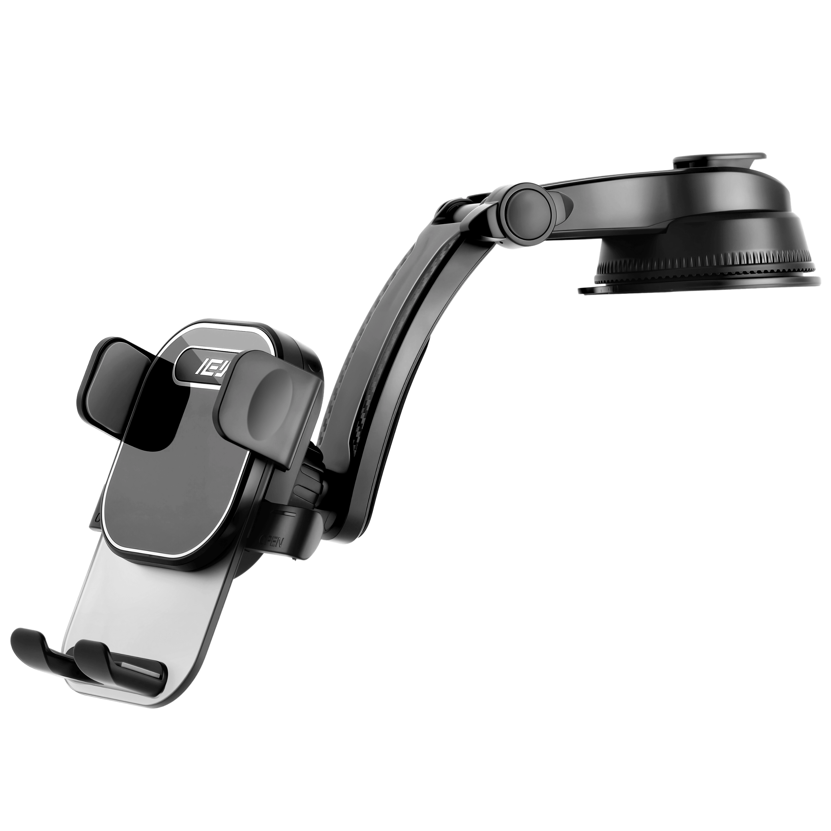 Soporte de auto con brazo extensible MagMount con rotación 360° y base de ventosa para tablero o parabrisas