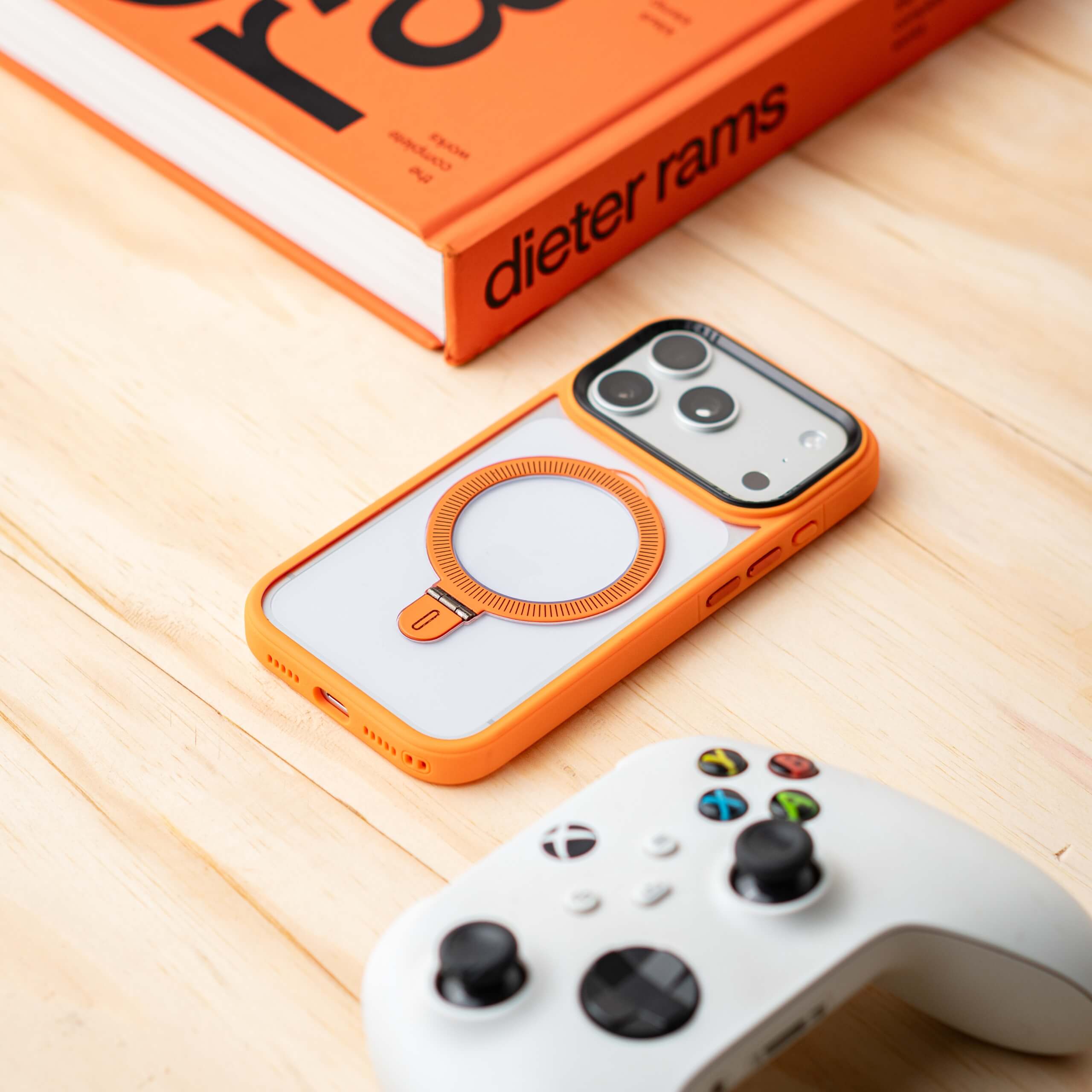 Funda MagSafe color naranja anillo integrado #color_naranja