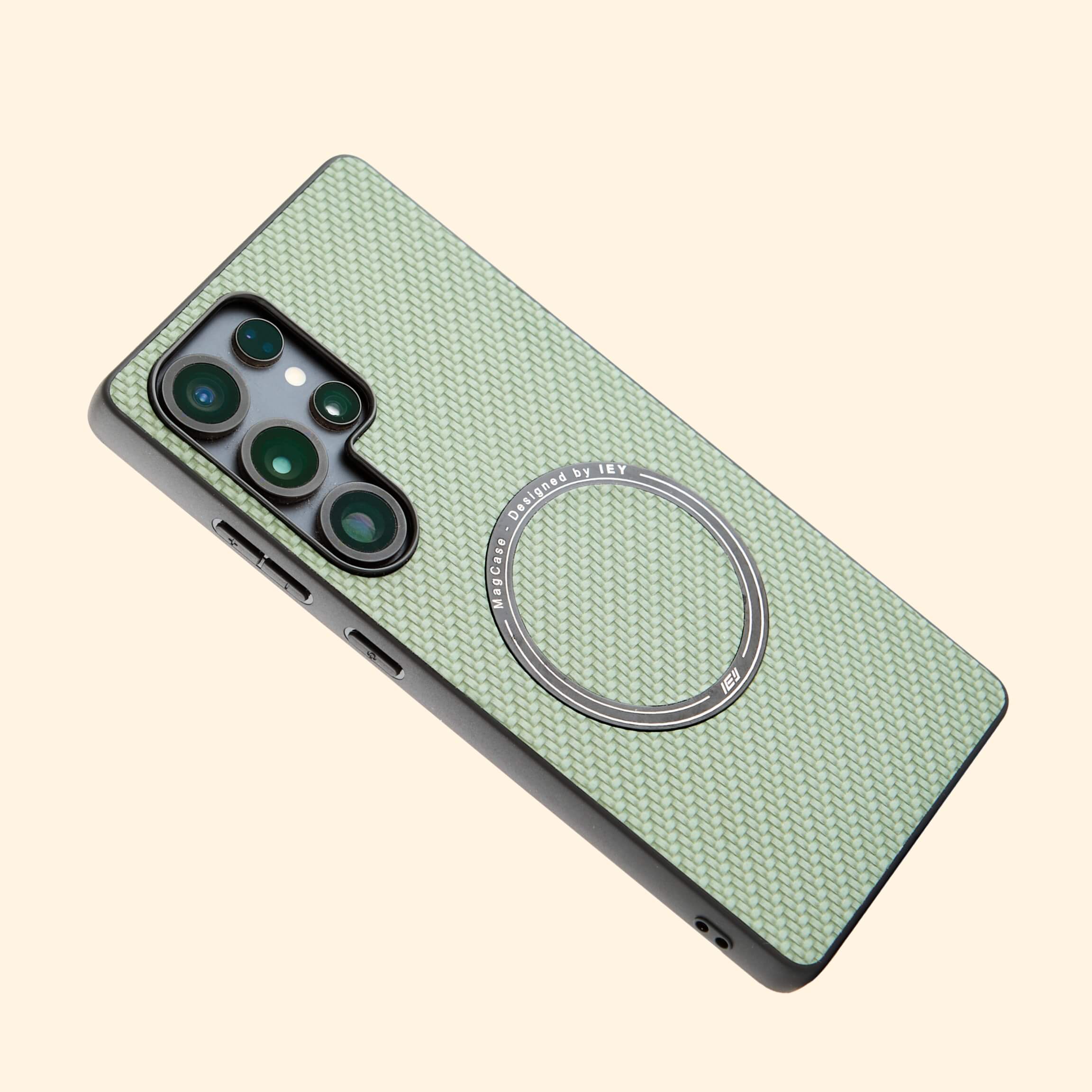Funda MagSafe Samsung de costado en color verde