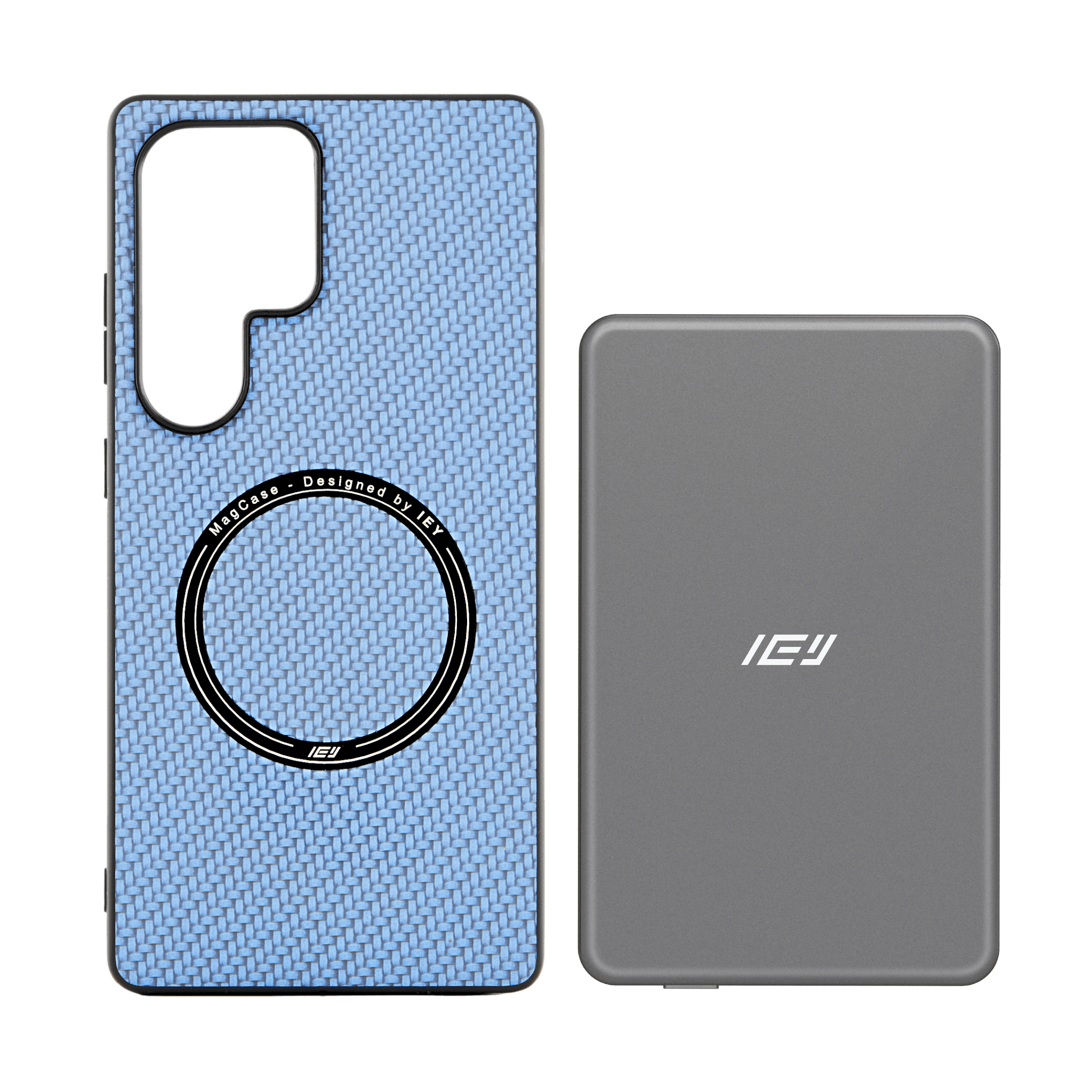 Combo IEY de funda MagSafe Samsung y batería inalámbrica de 5000mAh con tecnología MagSafe #color_gris azulado