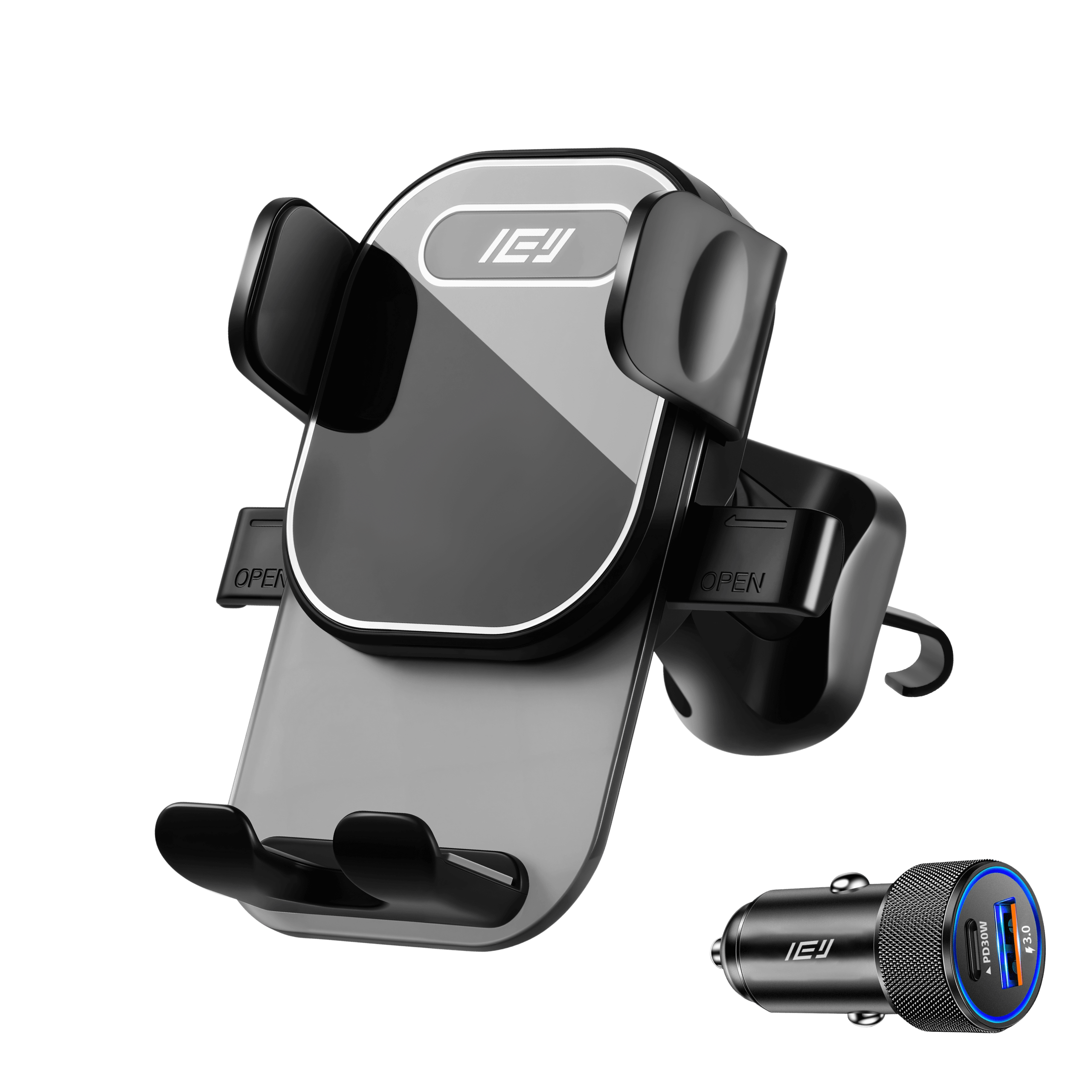 Soporte de auto giratorio 360° MagMount con sistema de agarre ajustable para rejillas de ventilación