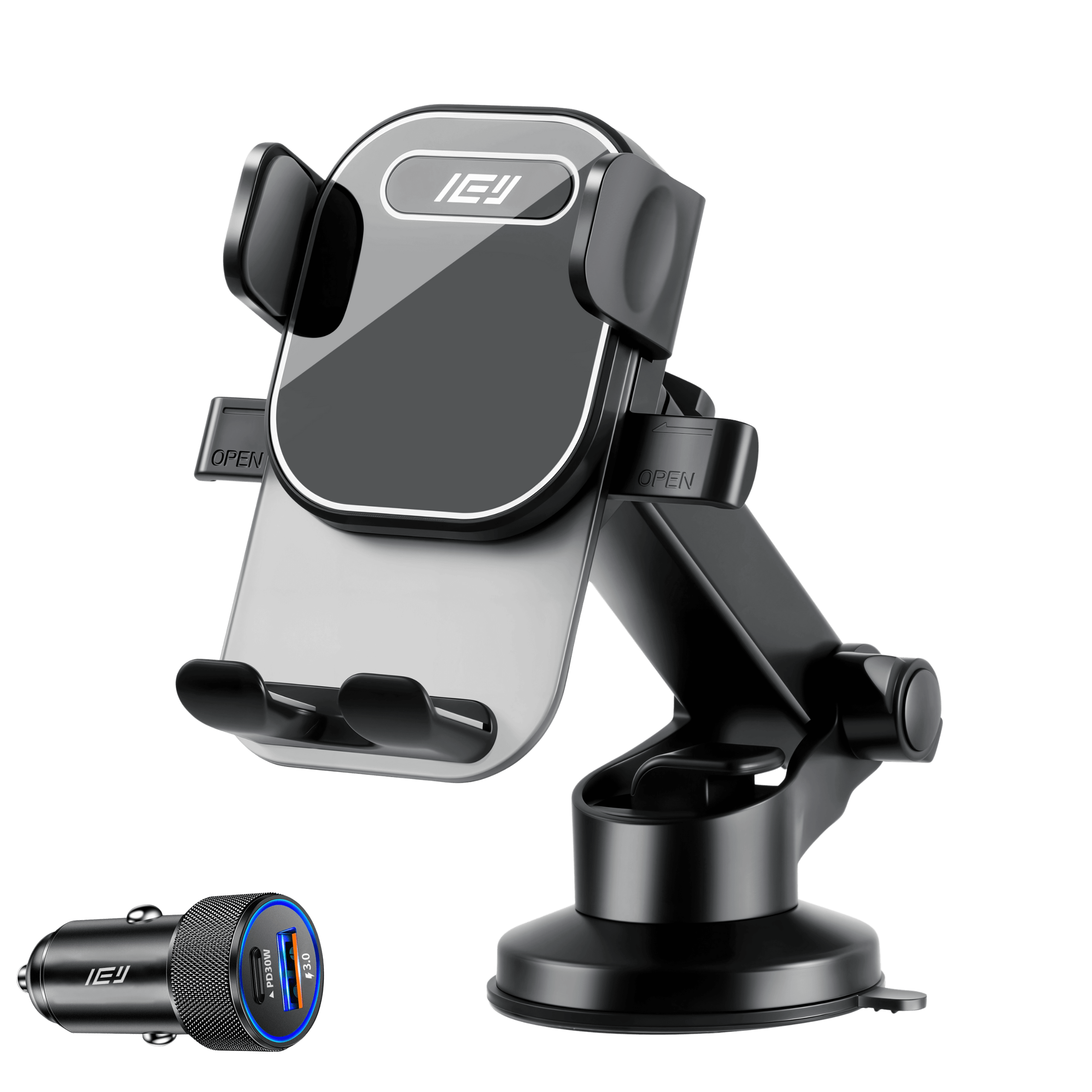 Soporte de auto con brazo extensible MagMount y ventosa mejorada para tablero o parabrisas, compatible con cualquier teléfono