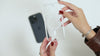 Funda transparente MagSafe para iPhone con diseño minimalista y aro imantado visible